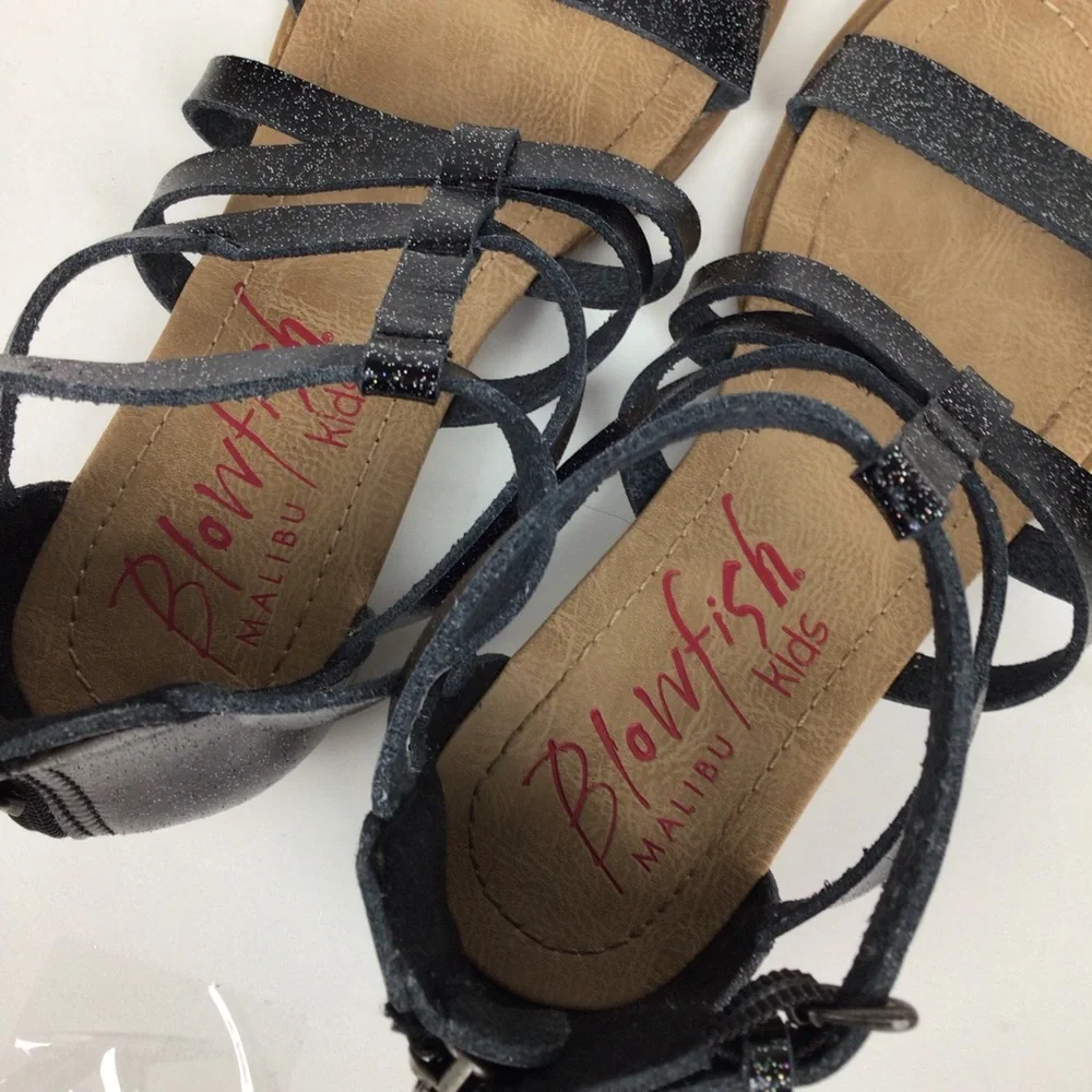 Blowfish Malibu Bennito Sandal in Black Glitter Girls Sz 3.5 EUC.